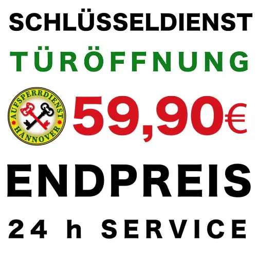 Schlüsseldienst Hannover: zugezogene Tür für 59,90 Euro, 24-Stunden-Service